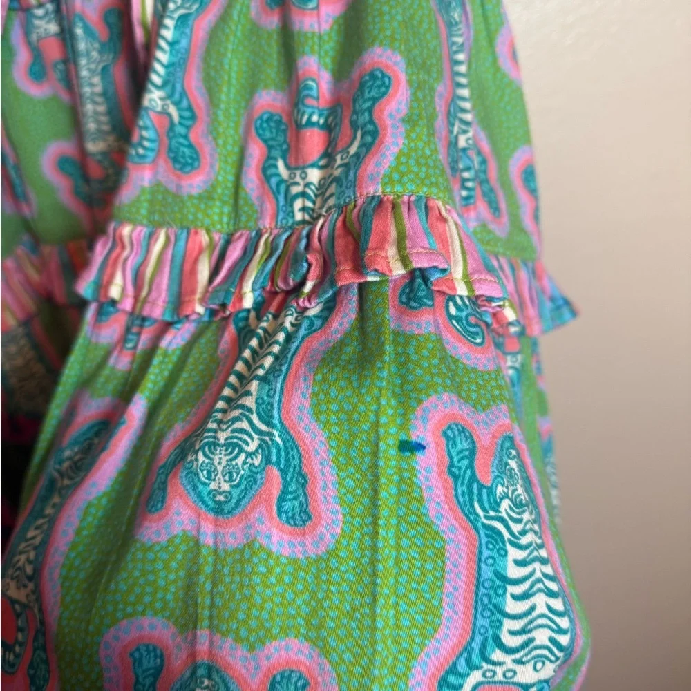 Briton‎ Court Tiger Tiered Ruffle Mini Dress - Picture 6 of 6